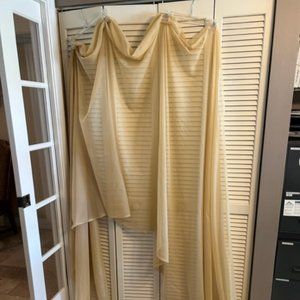 JC Penney Home Sheer Scarf Valences. Gold.